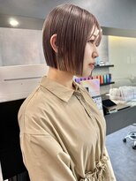 ケンジ 横浜(KENJE)&nbsp;切りっぱなしボブ/ミルクティーベージュ/ブリーチカラー