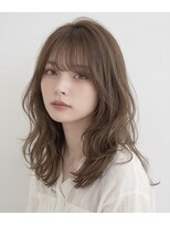 ヘアーエボリューション&nbsp;【透明感ベージュ】柔らかニュアンスウェーブの愛されセミディ