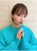 丸みショートボブミニボブシースルーバング耳掛けショート