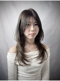 シースルーバング×ナチュラルハッシュレイヤー