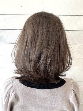 ルノン フィージュ(LUNON fieju) 【LUNON fieju】透け感くすみベージュ×ハイライトボブ