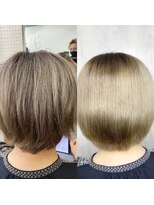 アンフィシュピトロワ(AnFye spi tlow)&nbsp;ブリーチ毛をジュエリーシステム×LULUTr×縮毛矯正で艶髪ボブ♪