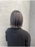 ぱつっとボブ 切りっぱなしボブ ボブヘア グレージュカラー