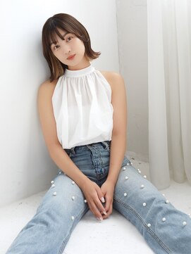 ラフィス ヘアーフラム 難波戎橋2号店(La fith hair flamme) 【La fith】外ハネボブ×シアーグレージュ
