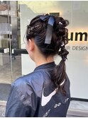 結婚式ヘアセット×編みおろしstyle