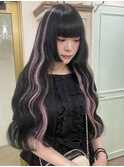 エクステでできるポイントカラー風