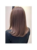 ココアブラウン×セミロング