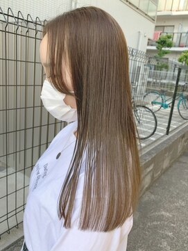 クラヴィア エクラート 梅田店(CLAVIA.ECLART) 髪質改善_艶ロング◇ストレートヘア◇オリーブベージュ[梅田]
