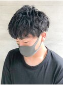 ツーブロック刈り上げスキンフェードカットアッシュブラック