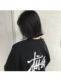 切りっぱなしぱっつんボブ 透明感カラー髪質改善ショートカット