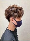 ビジネスカジュアルアッシュブラウンイストスパイラルパーマ