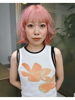 レコ 渋谷(LECO)&nbsp;ペールハイトーンピンクホワイトピンクパステルカラーボブ