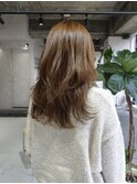 アプリコットオレンジ/くびれヘア/ウェーブショート［新潟］