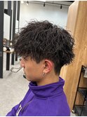 シャドウパーマメンズカットスパイラルパーマツイスパ波巻き