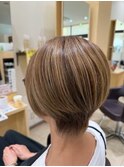 レディースハイライトショートボブ【ハイライト、ショートボブ】