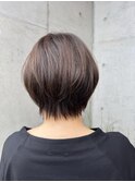耳かけショートボブ◎アッシュベージュ×30代40代