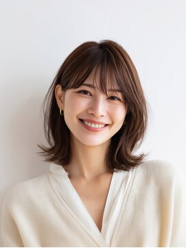 レイヤーカット/イメチェン/外ハネボブ/美髪/ワイドバング/髪型