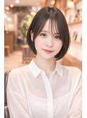 ショートボブ髪型20代30代40代50代前髪あり前髪なし面長丸顔*林
