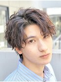 渋谷メンズパーマフェザーパーマシャドウパーマセンターパート