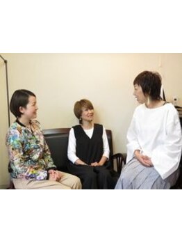 女性ならではの細かなアドバイスが嬉しい♪相談しやすい雰囲気で、気兼ねなく過ごせる居心地の良い空間＊