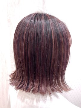 グランヘアー 神居店(GRAN HAIR) 【GRAN HAIR 神居店】くすみピンク×切りっぱなし外ハネボブ