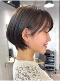 30代40代大人女性/前髪ありショートボブ/ショートヘア/髪質改善