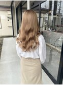 大人かわいい波巻き×ナチュラルハイベージュ