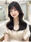 ニュアンスカラーグレーベージュレイヤーカットオリーブベージュ