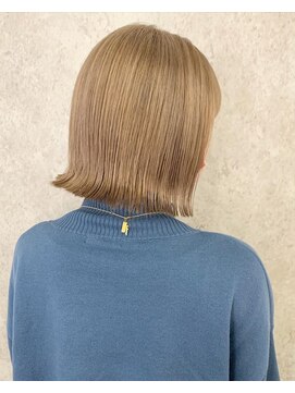 リムレスバイサンク 万代 新潟駅(LIMLESS by cinq) ミルクティーベージュダブルカラーグレージュカラーハイライト