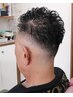 【極道パーマ】メンズカット＋シャンプー＋シェービング　眉カット付<理容室>
