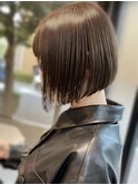 大人可愛い艶髪秋冬色ミントグレージュくすみカラー切りっぱなし