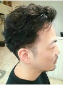 大人のツーブロックパーマ