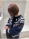 ミニマルボブ × くすみピンク