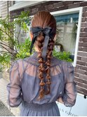 大人可愛い玉ねぎ編み込みスタイル