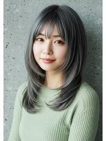 フルショウ 苦楽園店(FURUSHO)&nbsp;オリーブグリーン/ハッシュカット/シャギーカット/ルーツカラー