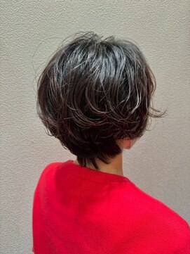 アクセ 暗髪黒髪ショートボブ小顔似合わせカット立体感30代40代50代