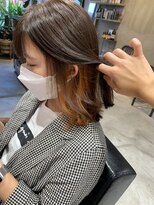 シー(Ciii)&nbsp;stylist イケダ>> オレンジベージュ×インナーカラー