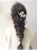 ダウンアレンジ×ヘアアレンジ×編み込み×結婚式ヘアセット