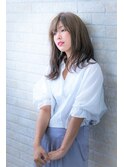 厚めバングクラシカルワンレンボルドーセンターパート斜めバング