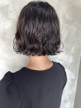 フラッグ ヘアー 天神西通り店(Flag HAIR) ボブ パーマ 黒髪風