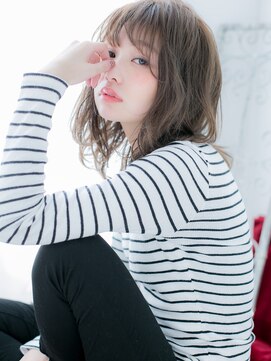 スペース 海浜幕張(spes) 海浜幕張/髪質改善/カーキベージュ×波巻きロブヘアc