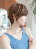 大人かわいい前髪セシルカットココアブラウンフリンジウェーブ