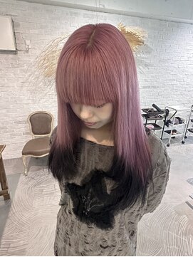 コル(col oodori) ピンク×ブラック/エンドカラー