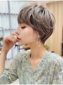 流し前髪小顔つや髪顔まわり簡単スタイリングショートボブヘア