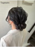 結婚式ヘアセット☆ゆるふわシニヨン!