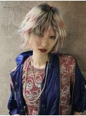 レイヤーカット/ウルフ/ホワイトブロンド/外ハネボブ/美髪