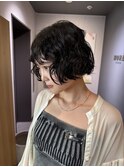 ドライパーマゆるめパーマウルフパーマミディアムパーマ銀座暗髪