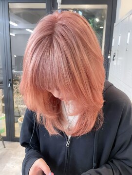 フラム 渋谷(flamme) ◯ピンクベージュとオレンジピンクのルーツカラー