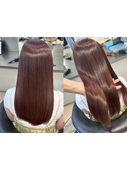 《ブリーチ毛でもうる艶仕上げに》種類豊富なトリートメントから髪のダメージや理想の質感に合わせて提案◎