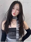 韓国ヘアグレージュカラーブリーチ無し髪質改善透明感カラー 　